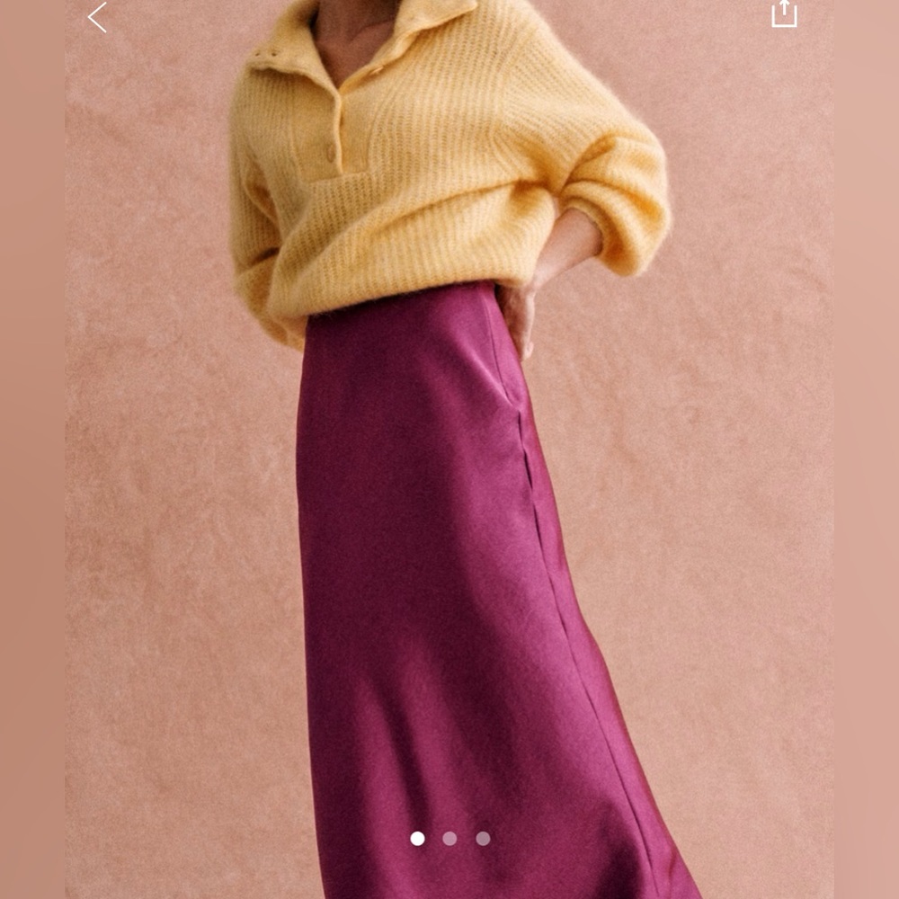 Sezane Sandy Fuchsia Midi Skirt
